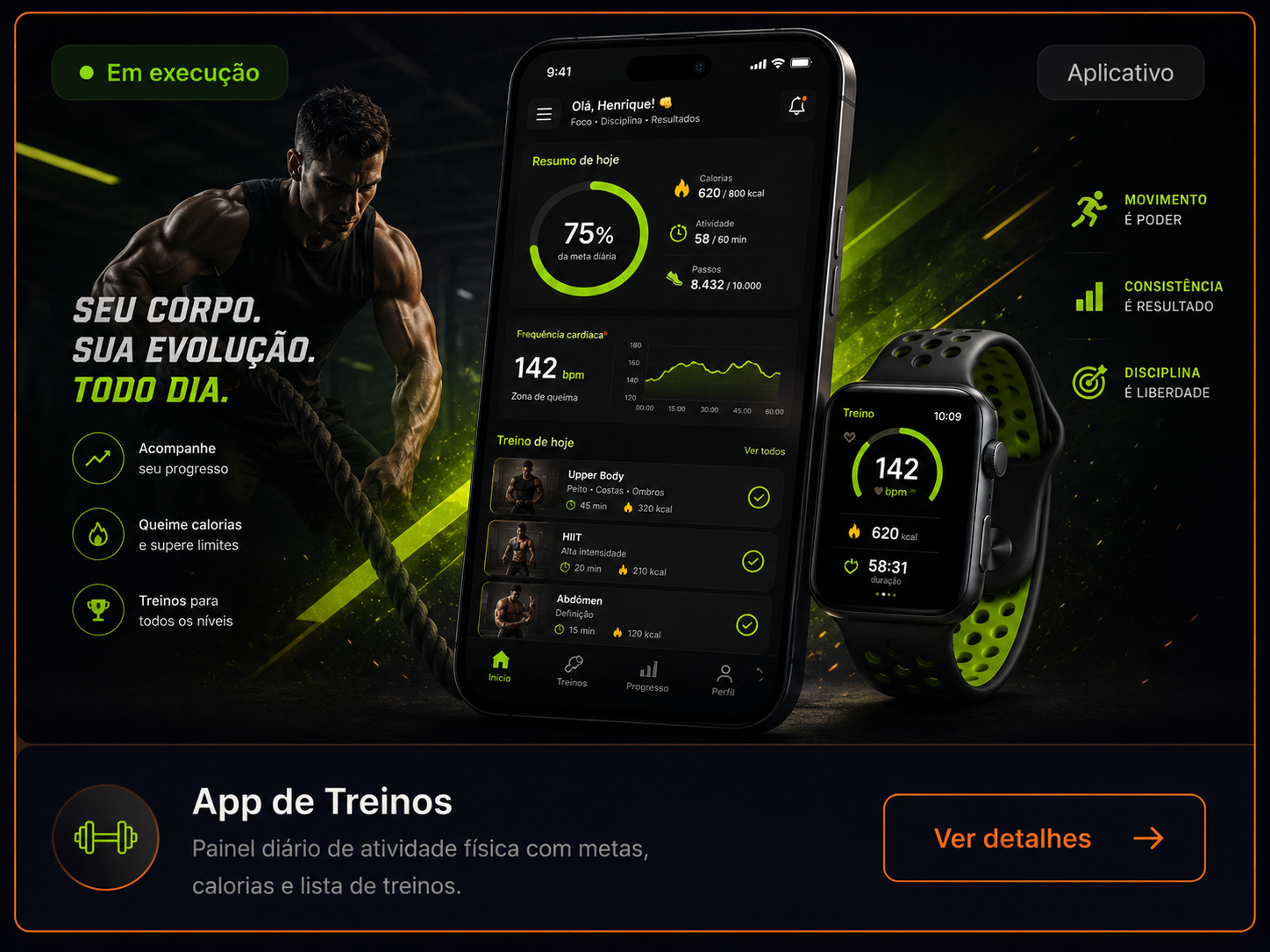 Aplicativo de treinos fitness