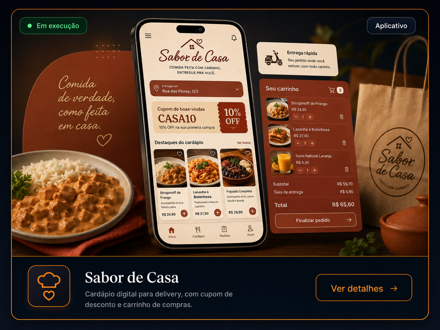 Aplicativo de delivery Sabor de Casa